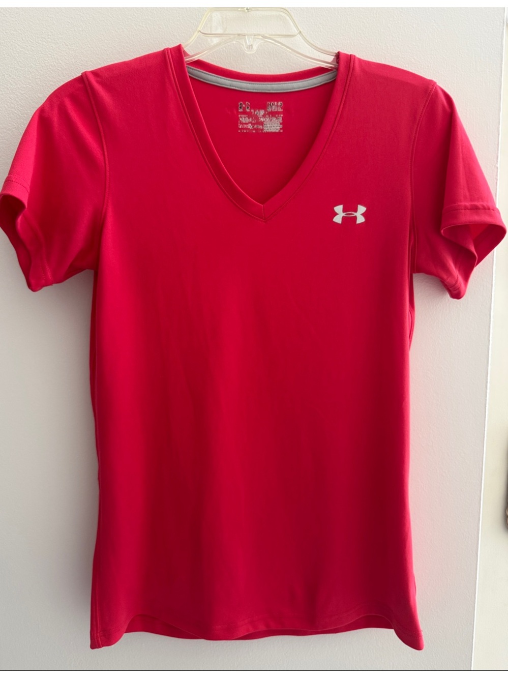 Under Armour Hot Pink V-Neck Performance Tee